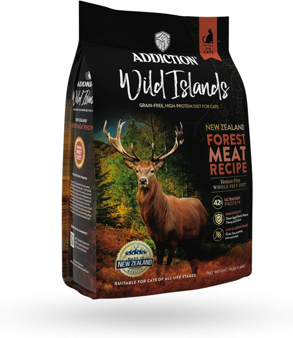 Addiction Wild Islands Forest Meat Premium Venison Recipe Dry Cat Food, 4 lb