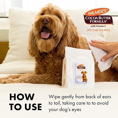 Palmer's for Pets Cocoa Butter Refreshing Dog Wipes - 100 Ct, 3 Pack, Paraben & Phthalate Free Grooming Wipes