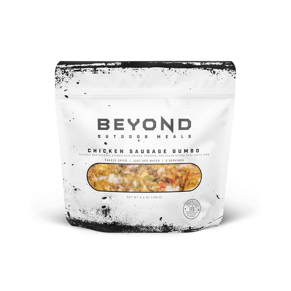 Beyond Outdoor Meals Chicken Sausage Gumbo | Freeze Dried Camping & Backpacking Food | High