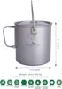 Outdoor Titanium Pot with Lid, 750ml - 2900ml, Folding Bail Handle, Camping Hiking Picnic Set