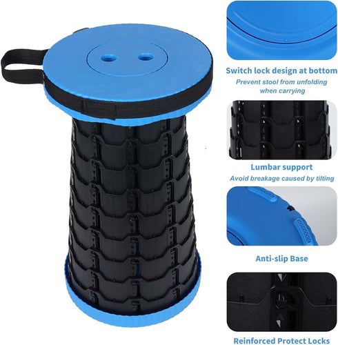 gnisbis 400lbs, Upgraded Collapsible Stool, Folding Chair with Switch Lock - Prodable Camping Stool with Load Capacity