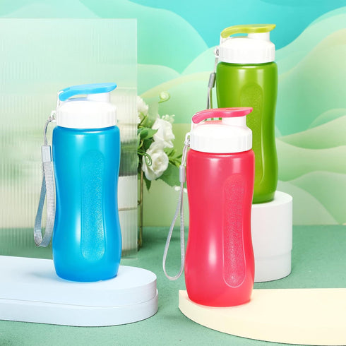 Rtteri 20 Pcs Water Bottle Bulk, 17 oz Plastic Leakproof Drink Bottles with Handle Strap, Multicolor Sports Water