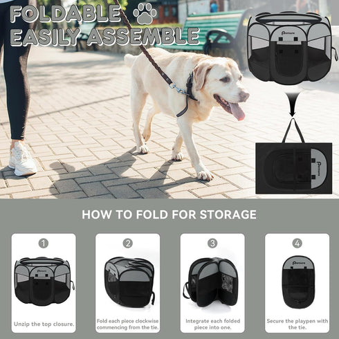 Dog Cat Playpen Indoor Outdoor for Puppy Pet Dogs Cat Travel and Recovery After Surgery, Dog Enclosure Tent Crates