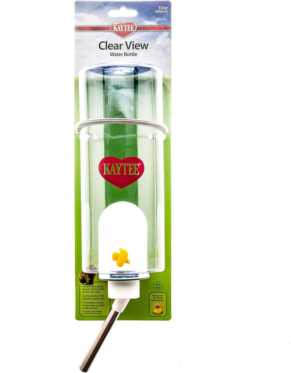 Kaytee Clear View Water Bottle, 32 oz, for Pet Rabbits, Ferrets, and Guinea Pigs