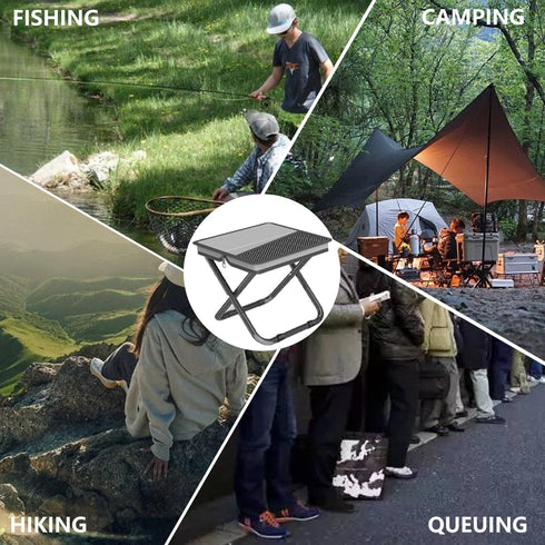 Lunale Portable Ultralight Collapsible Stool,Camping Chair,Handbag Style Pocket Foldable Stool for Camping Travel