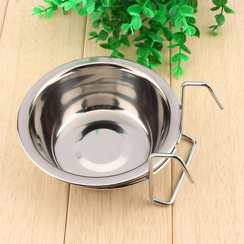 Hanging Pet Bowl Dog Crate Bowl Stainless Steel Food Water Bowls Bunny Feeder Dish with Hook for Dogs and Cats in Cage, Kennel, and Crate