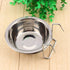 Hanging Pet Bowl Dog Crate Bowl Stainless Steel Food Water Bowls Bunny Feeder Dish with Hook for Dogs and Cats in Cage, Kennel, and Crate