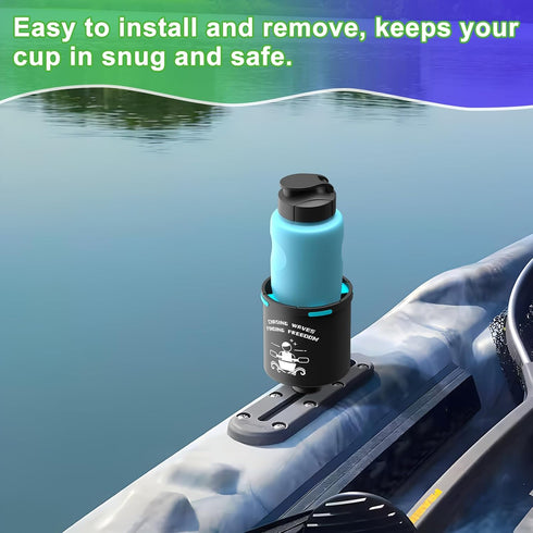 Kayak Cup Holder with Rubber Tabs, Drink Holder, Fishing Tool and Lures Storage, Track Mount Accessories