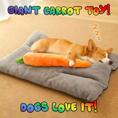 bantogogo 29.5 Inch, (1pcs) Giant Carrot Dog Toy Plush Dog Toy with Squeaker & Crinkle, Soft Durable Puppy Teething
