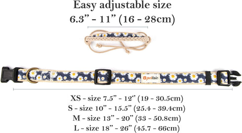 Pettsie Dog Bandana Collar with Matching Bracelet – Adjustable Stylish Pet Bandana for Dogs, Durable Hemp, M, Blue