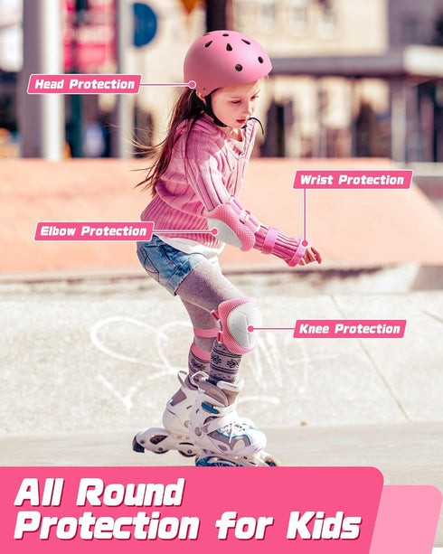 Set, 2-3-5-8-14 Set Elbow 6 Kids Bike Helmet Adjustable Helmet for Ages Year Boys Girls, Toddler Pad with Knee and Pads