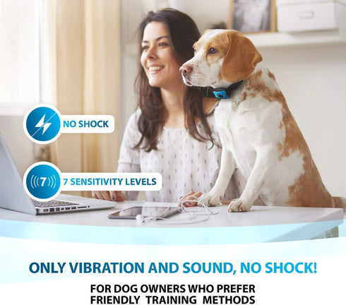Humane Dog Bark Collar, 2 Pack Anti Barking Training Collar, No Shock for Medium Large Dogs