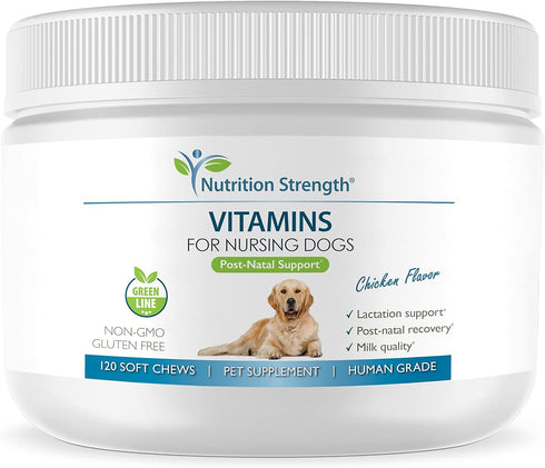Vitamins for Nursing Dogs to Support Lactation, Milk Quality, Healthy Puppies, 120 Soft Chews