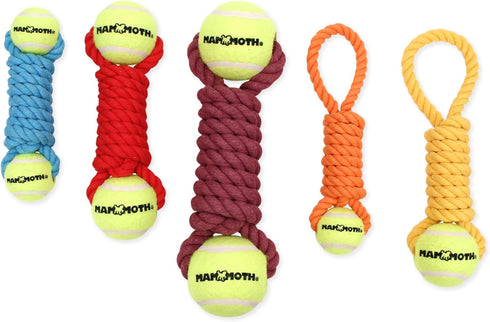 Mammoth Pet Products Flossy Chews Twister Toy with Tennis Ball, Medium 15''