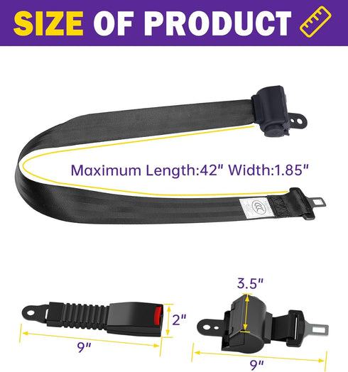 4Pcs 4 HOWBOW Golf Cart Seat Belts for EZGO Club Car Yamaha, Universal Retractable Seat Belt Kit, Upgrades Seatbelts