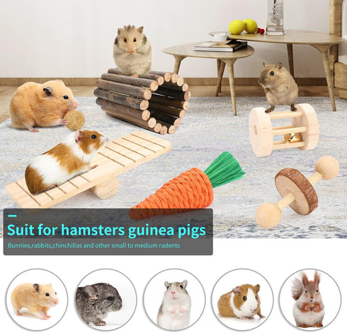12 Chinchillas, YIXUND Hamster Cage Accessories, Different Chew Toys for Guinea Pig, Gerbils, Mice, Rats, Mouse