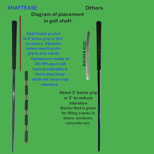 Golf Shaft Vibration Dampening Inserts - Metal Golf Shafts, Stops Unwanted Vibration, Includes 9 Inserts & Tool