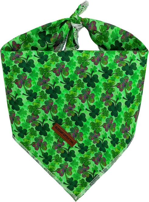Elegant little tail St Patrick's Dog Bandana, Lucky Clover 1PC Washable Pet