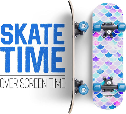 Rude Boyz 17" Micro Complete Skateboard - Maple Wood, ABEC 7 Bearings, Double Kick Concave Deck for Kids