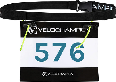 VeloChampion Running Waistpack Belt – Elastic Stretch Fit with Clip Fastening for Triathlon and Marathon