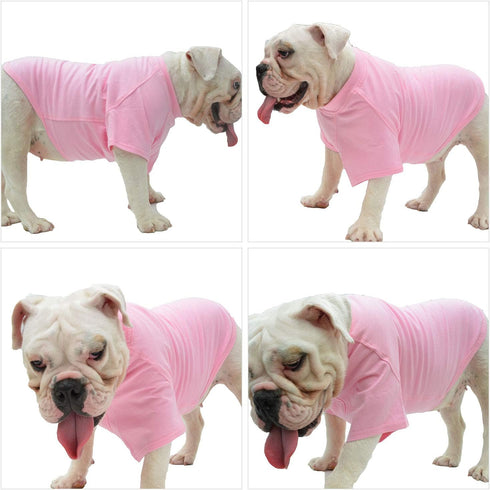 Lovelonglong Pet Clothing Basic Blank T-Shirt Tee for Large Dogs - Pink, Size XXXXL