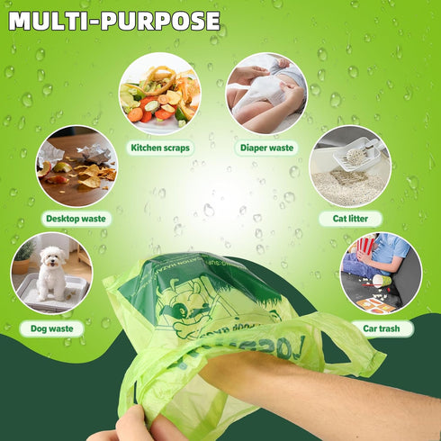 Lospu HY 100 Count Poop Bags for Dogs, Dog Poop Bags with Handles, Extra Thick Strong Leak Proof Doggie Waste Bag
