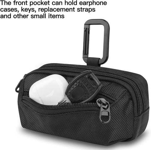 Xxerciz Carrying Case for Garmin Heart Rate Monitor Chest Strap, Nylon Sport Storage Bag with Carabiner for Outdoor Use