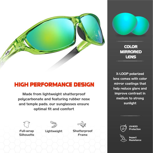 Polarized Sports Sunglasses for Men, UV400 Baseball Running Cycling Golf Glasses for Outdoor Use