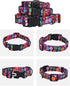 Rhea Rose Girl Dog Collars, Fall Daisy Pattern Colorful Flowers Print for Female Dogs (Dark Purple, Large)