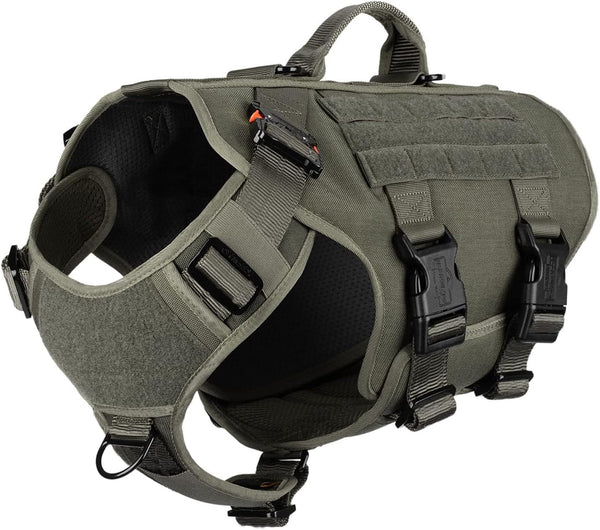 ICEFANG GN3 Tactical Dog Harness with 6X Buckle, Molle Vest with Handle, XL Ranger Green