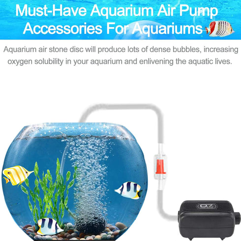 1.6 Inch Aquarium Air Stones Disc - Oxygen Diffuser Bubble Air Stone of Aquarium Air Pump Accessories for Nano Air Pumps Fish Tanks Buckets Small Ponds and DWC Reservoirs