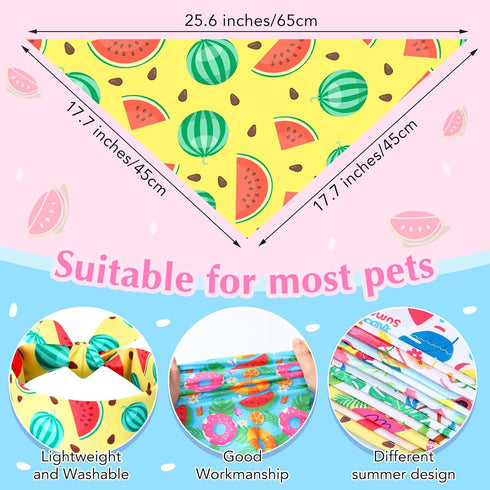 100 Bulk,Summer Summer Sweetude Pieces Hawaiian Dog Bandanas Bandanas for Dogs Fruit Flamingo Palm Leaves Pattern Pet