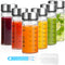 Luxfuel 12 oz Glass Juice Bottles with Lids, 6 Pack Wide Mouth