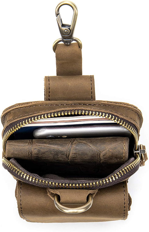 Vertical Cell Phone Waist Pouches, Men Small Tactical Duty Belt Backpack Pouch, Cell Phone Bag Carrying Case Card Holder Compact Water Resistant Utility Gadget Hanging Waist Pocket for Outdoor Sports