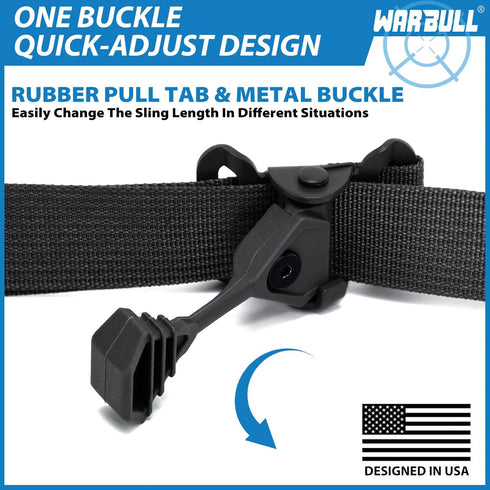 WarBull 2 Point Rifle Sling, QD Swivel Quick Adjust Gun Sling with HK Hook for Hunting
