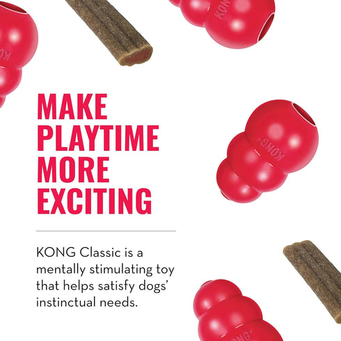 Pack KONG Classic Toy & Ziggies Treats Combo - Durable Chew Toy for Dogs - with Ziggies Chicken-Flavored Treats - Dog