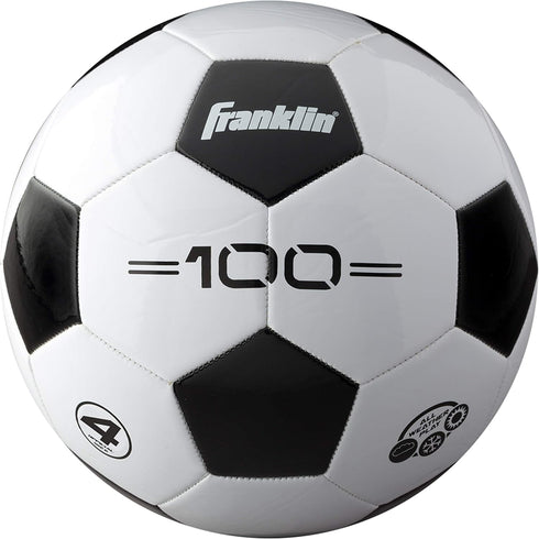 Franklin Sports Soccer Balls - Youth + Adult - Size 3, 4 + 5 - Single + Bulk Packs - Black + White