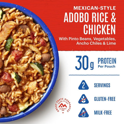 Mountain House Mexican Style Adobo Rice & Chicken, Freeze Dried Camping Food, 2-Servings, Gluten-Free