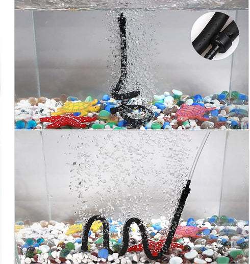 30cm Aquarium Air Curtain Bubble Diffuser, Flexible Rubber Tube Wall Air Wand for Fish Tank Oxygen Release