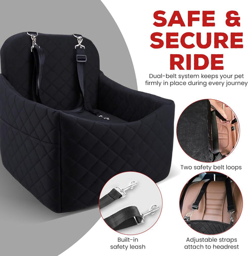 Otalar 35 lbs, Elevated Dog Car Seat for Small/Medium Dogs up to Memory Foam Pet Booster Seat with Detachable Washable