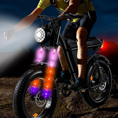 LED Bike Frame Light Strip - Waterproof RGB Colorful Lamp for Night Riding, Can Be Cropped, 2 * 1.64ft Outdoor Bike