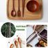 Reusable Wooden Utensils for Eating, 8 Pcs Travel Cutlery Set with Case for Lunch