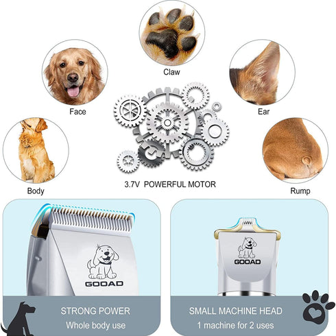 Trimmer,Cordless,Low Trimmer Dog Clippers Grooming Kit and Paw Noise, Electric Quiet,Rechargeable, Dog Grooming, Pet