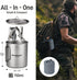 Odoland 750ML Titanium Camping Cookware Pot with Stove and Spork, Portable for Backpacking and Hiking