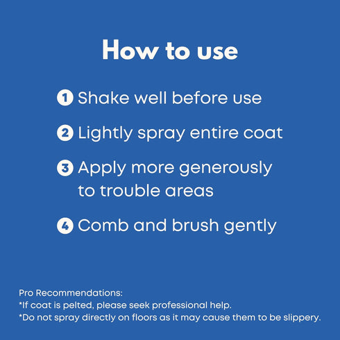 Dog Detangler Spray - Natural Pet Detangling Spray for Cats & Dogs, Leave-in Conditioner to Remove Tangles & Condition