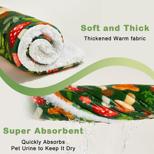 2Pcs Glittme Bunny Bed Rabbit Bed for Indoor Cage Soft Guinea Pig Bed Fleece Mat Pad Warm Small Animal Bedding