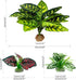 Reptile Artificial Plants, Terrarium Plants Decorations Supplies, Aquarium Fish Tank Plant, Amphibian Habitat Hideout Tank Accessories(L Set-3pcs/B) by Moonorange