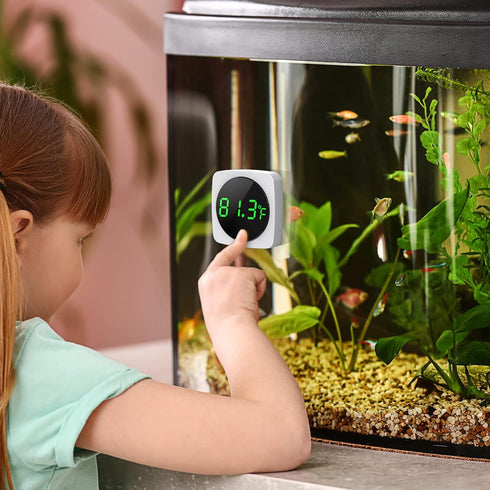 Aquarium Thermometer, LED Digital Fish Tank Thermometer, High Accuracy ±0.9? for Betta, Goldfish, Axolotl