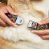 Buckle-Down Dog Collar Seatbelt Buckle - Colorful Calaveras Stacked Multi Color, 1.5 Inch Wide, 16 to 23 Inches