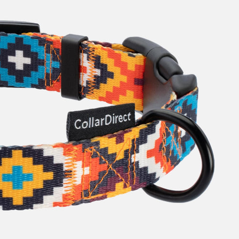 Purple Geometric Dog Collar - CollarDirect for Small Medium Large Dogs with Quick Release Buckle, Adjustable